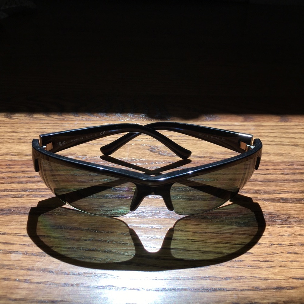 RayBan P sunglasses dark olive gray colored lenses. Similar to Top Gun’s Val K.